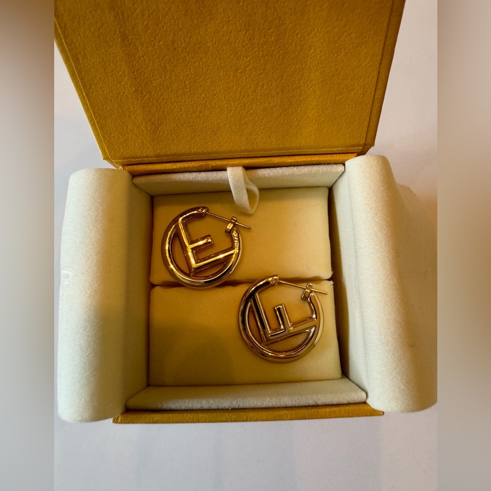 F Is Fendi Earrings - Gold